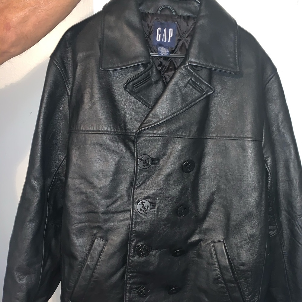 GAP Real Leather Double Button Coat